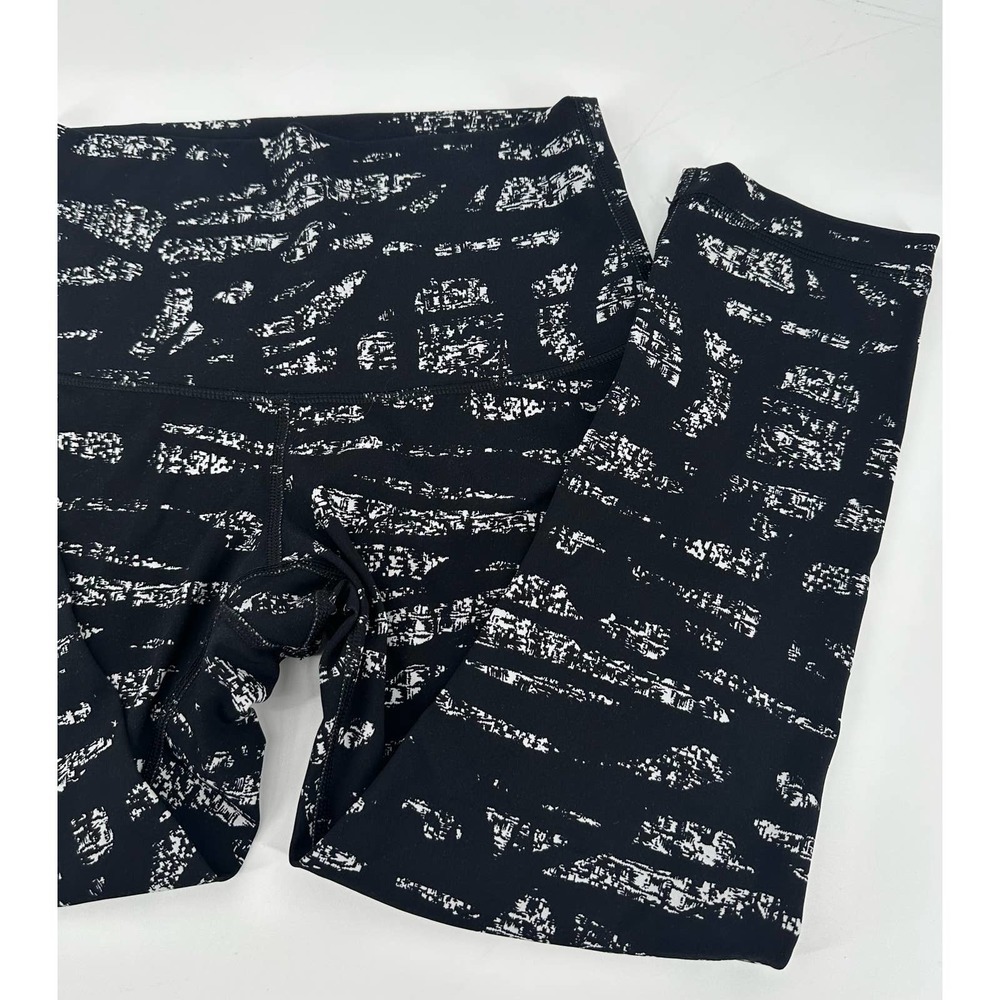Lululemon Wunder Under Crop Legging Tight (Hi-Rise) Graf Black White Size 6 - Picture 5 of 8
